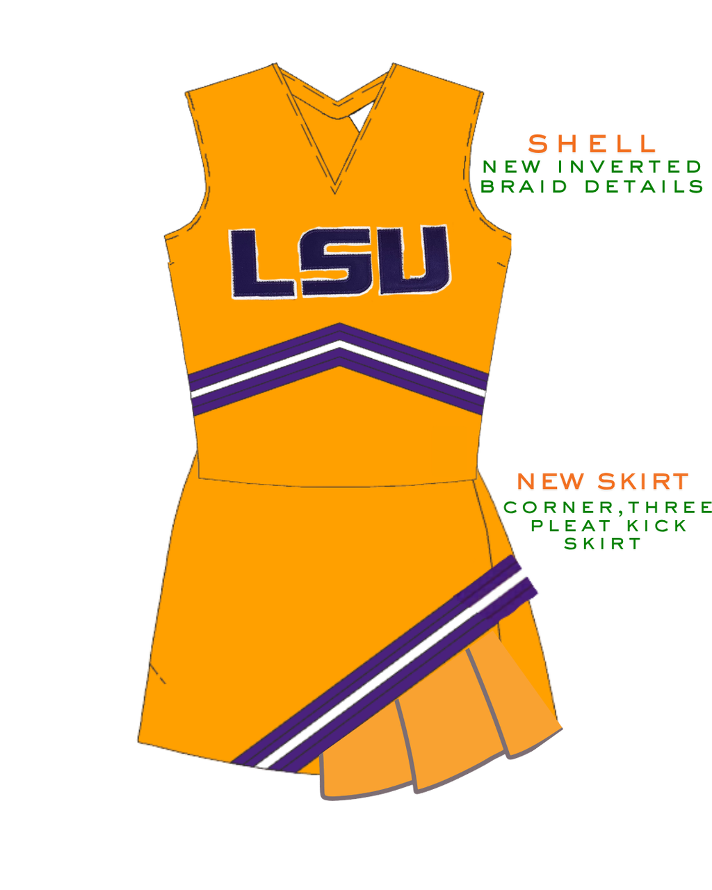 Two Piece Gold Cheerleader