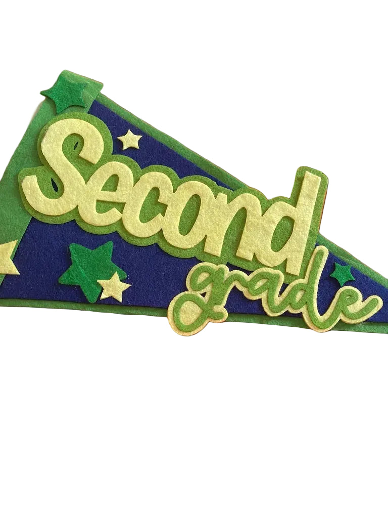 'Second grade felt pendant flag 