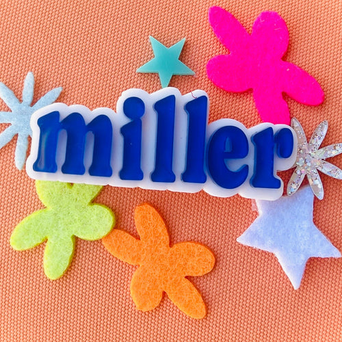 ACRYLIC NAME BARRETTE 