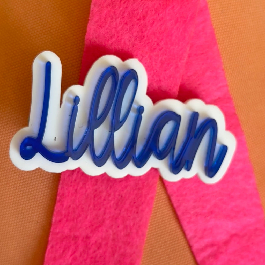 Personalized Acrylic Name, Word & Mascot Pin